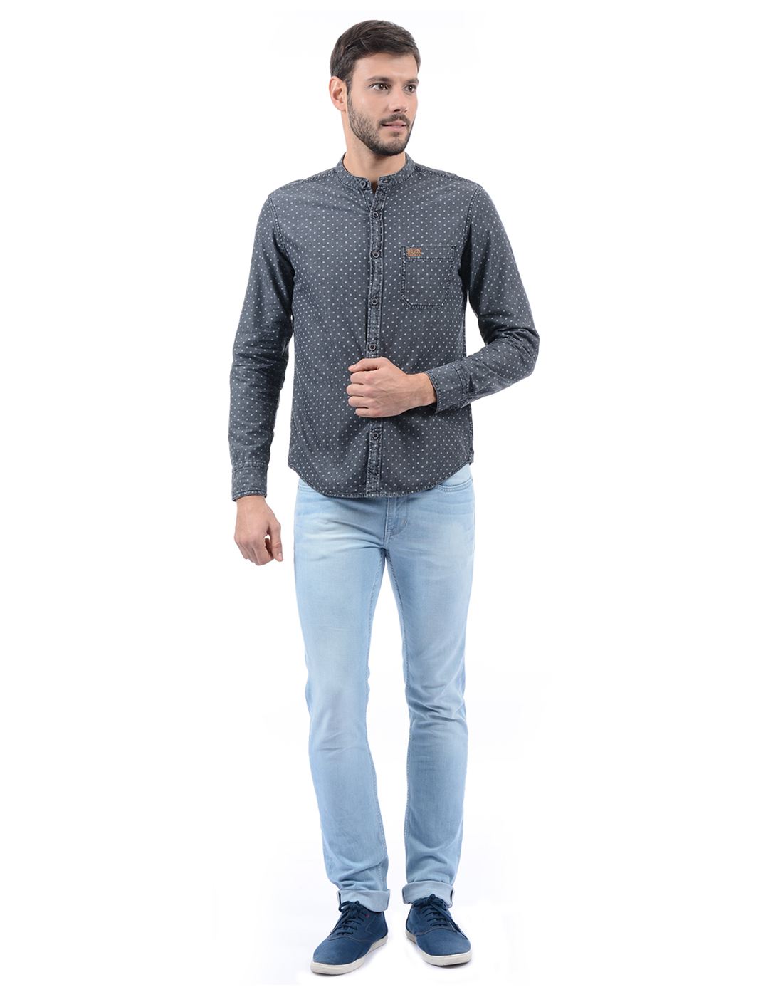 U.S. Polo Assn. Men Casual Wear Polka Print Shirt